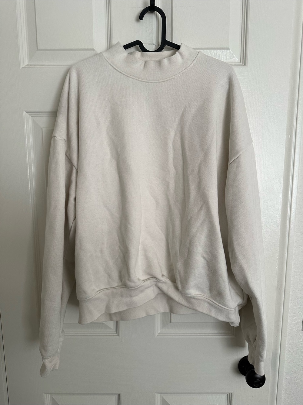 Seventh Earth Studios Heavyweight Cotton Cream White Crewneck Sweatshirt XL